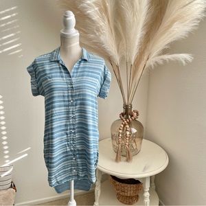 Striped Chambray Tunic Dress
